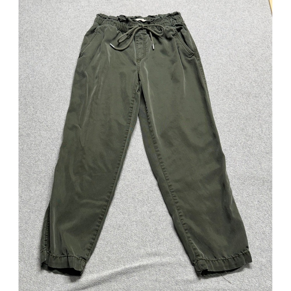 Loft Jogger Pants Womens XSP Olive Green Paperbag Waist Lyocell Relaxed Fit Soft